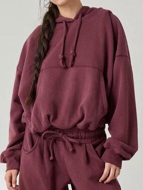 Urban Outfitters Burgundy Drawstring Hoodie
